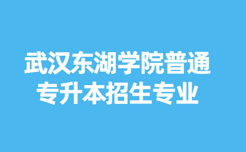 武汉东湖学院普通专升本招生专业介绍！