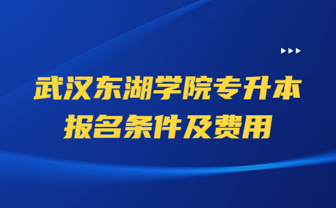 2023武汉东湖学院专升本报名条件及费用
