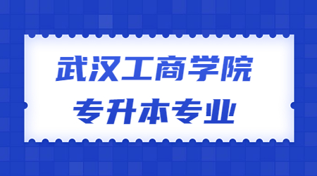 武汉工商学院专升本专业对口一览表！